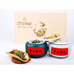 富硒羅漢枸杞養(yǎng)生芽茶(瓷壇禮盒)