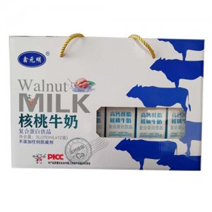 鑫元明核桃牛奶復合蛋白飲料250mlx12盒