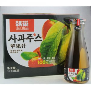 韓巢蘋果汁飲料玻璃瓶1L