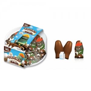 可味老人圓形全透明塑盒卡通版巧克力78克12粒