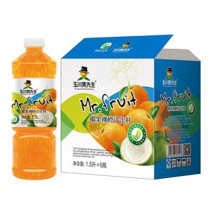 玉川果先生椰果柳橙汁飲料1.5Lx6瓶