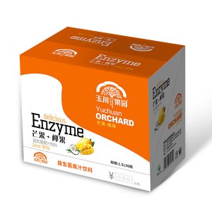 玉川果園樂扣杯益生菌芒果+椰果汁飲料1.5Lx6瓶