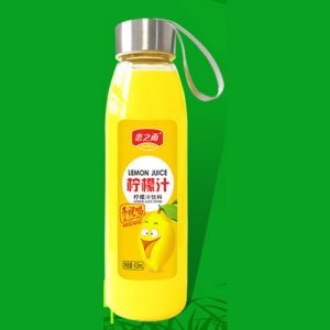 戀之雨玻璃瓶檸檬汁飲料418ml