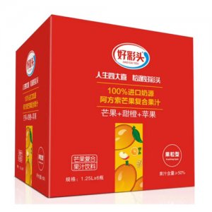 好彩頭芒果復(fù)合果汁飲料箱裝1.25x6瓶