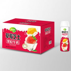 恒欣源草莓芝士果粒牛奶480mlx15瓶