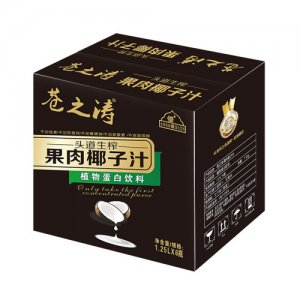 蒼之濤頭道生榨果肉椰子汁植物蛋白飲料1.25Lx6瓶