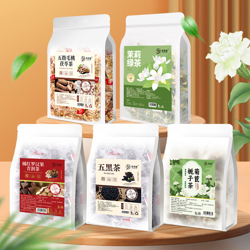 OEM貼牌加工定制花茶五黑茶養(yǎng)生茶包茉莉花菊花金銀花清涼茶批發(fā).jpg