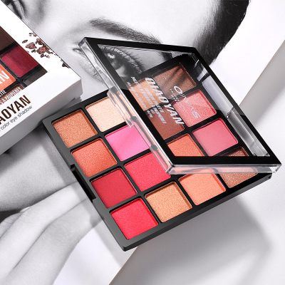 俏艷16色桃花妝珠光眼影盤貼牌OEM/ODM