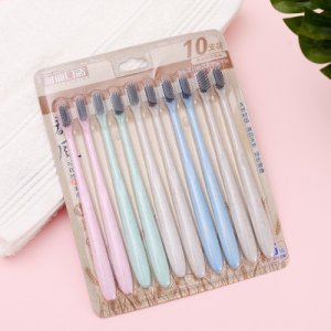 熱銷小麥秸稈竹炭牙刷貼牌定制代加工