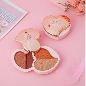 CDE愛心旋轉(zhuǎn)雙層四色眼影盤OEM/ODM代加工