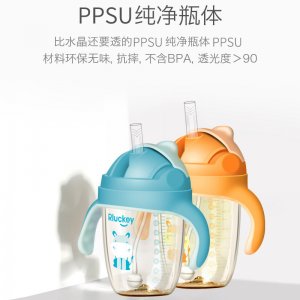 樂(lè)起廣口徑PPSU防噴吸管水杯OEM/ODM