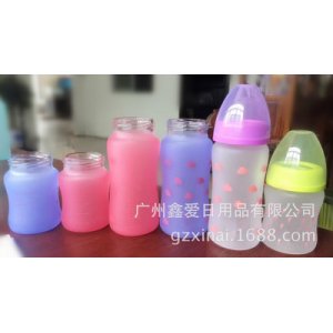 覆硅膠保護膜的晶鉆玻璃奶瓶 感溫奶瓶OEM/ODM代加工