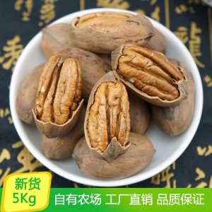 碧根果 長壽果山核桃整箱帶殼孕婦零食堅果炒貨原料散裝大果5Kg可OEM/ODM代工