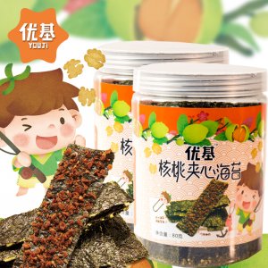 核桃夾心海苔罐裝80克OEM/ODM定制代加工
