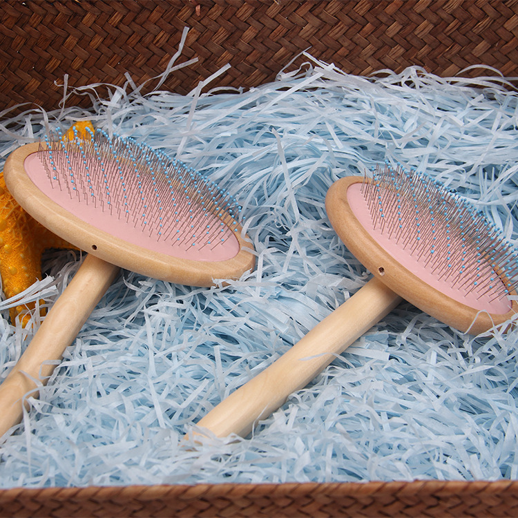 波波寵物用品 寵物美容荷木長柄梳 寵物梳子 帶點(diǎn)梳子 針梳貼牌定制代加工