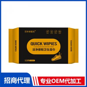 擦鞋濕巾代加工 清潔濕巾OEM定制