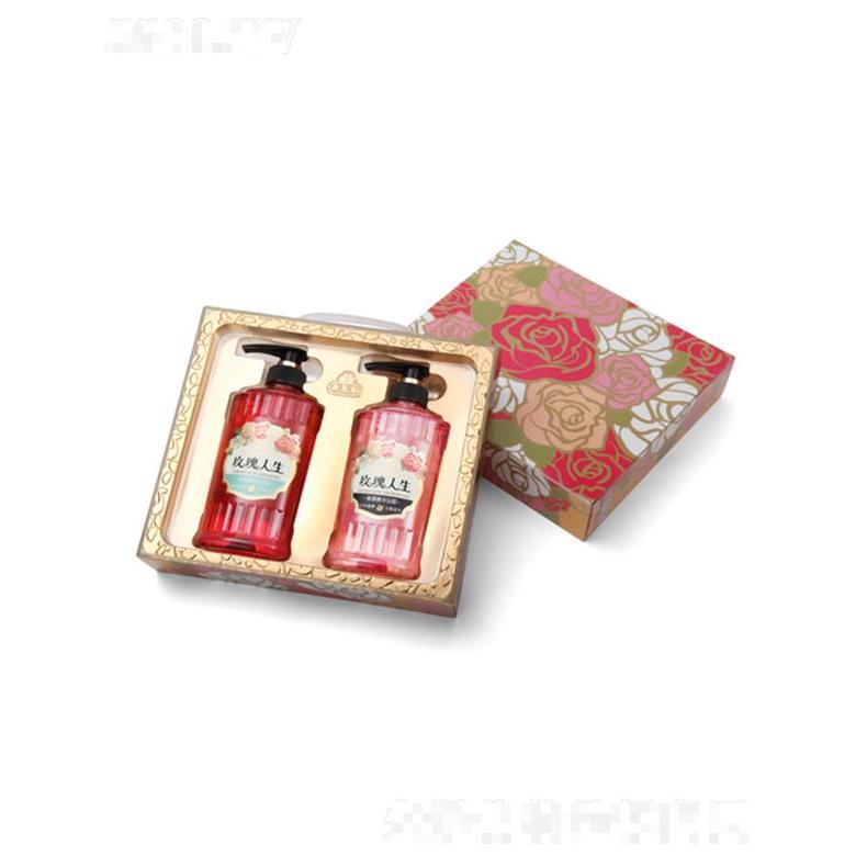 美吾發(fā)玫瑰人生鎏金彩繪禮盒 洗沐 475ml*2長效保濕柔潤
