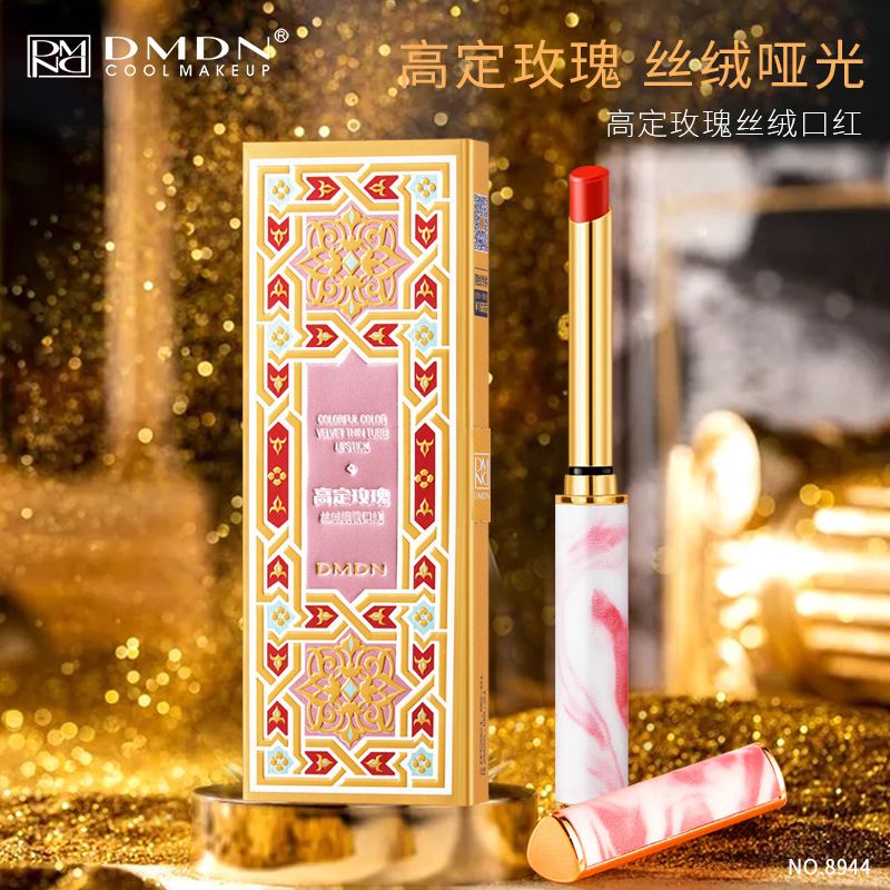 DMDN高定玫瑰絲絨細管口紅 防水防汗不沾杯保濕絲絨啞光口紅OEM代加工