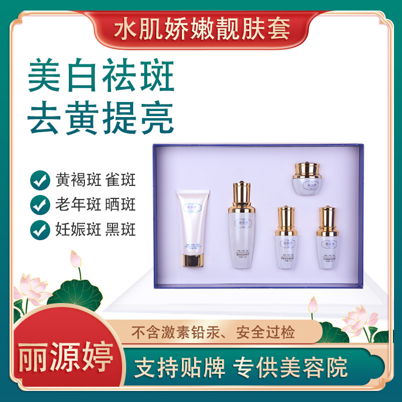 面部專用護膚套盒美白祛斑霜套盒批發(fā)黃褐斑曬斑去黃嫩白套OEM代加工