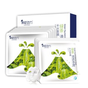 原泥動力綠茶清透細(xì)致凈潤補水面膜OEM代加工
