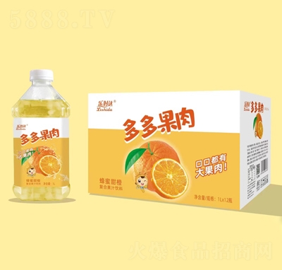 蜂蜜甜橙復(fù)合果汁飲料1LX12OEM代加工