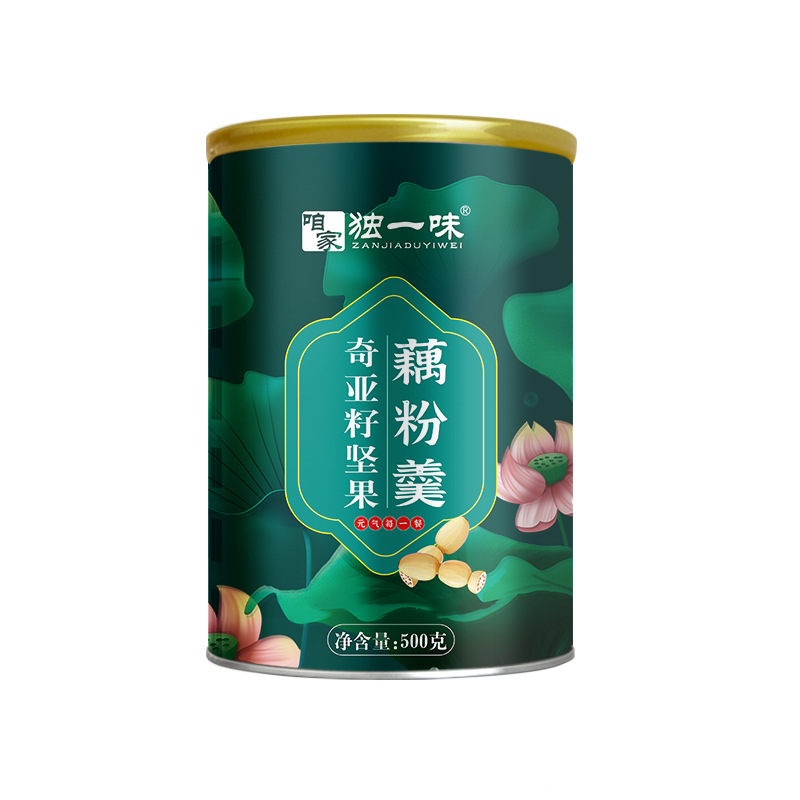 咱家獨(dú)一味蓮藕粉羹500g營養(yǎng)早餐代餐飽腹奇亞籽堅果藕粉OEM代加工