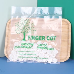 一次性乳膠手指套無粉無塵白色手指套 防護手指套