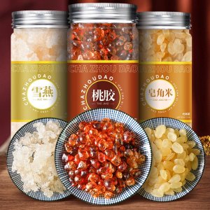 廠家直銷批發(fā)罐裝水果茶桃膠雪燕皂角米商用代用養(yǎng)生茶可